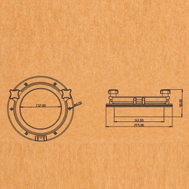 Amarine Made Pair of Boat Yacht Round Opening Portlight Porthole 8" Replacement Window Port Hole - ABS Tempered Glass (Black)