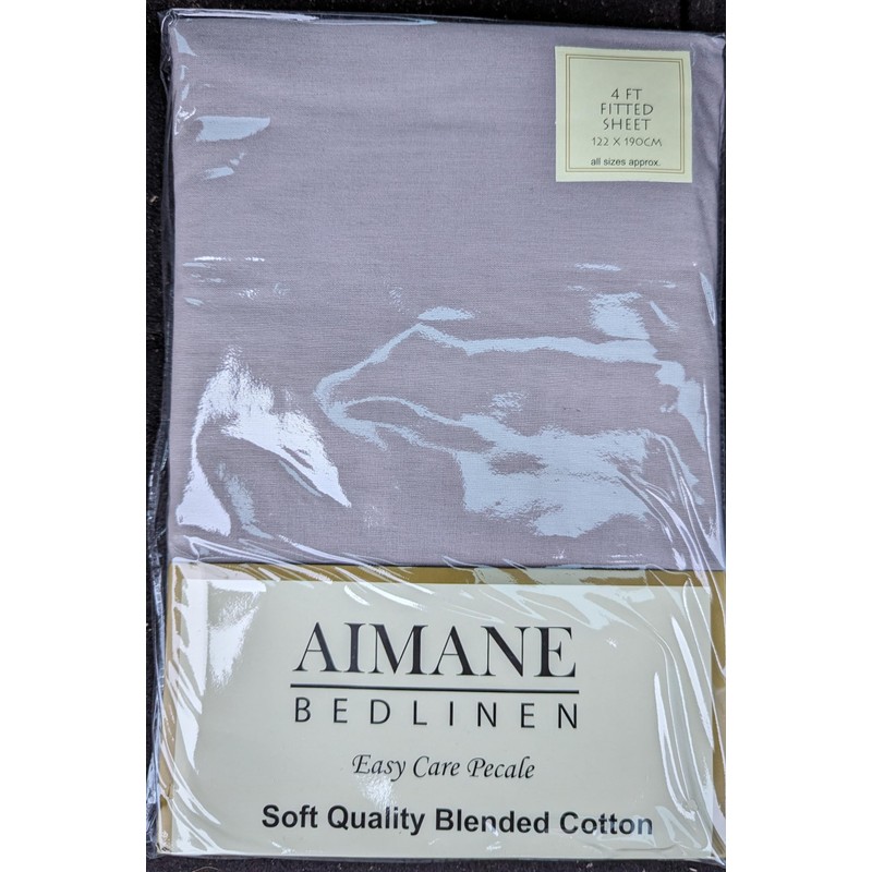 AIMANE® Non Iron Percale 4FT Small Double Fitted Sheet Poly