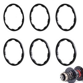 LONHAO 6 pcs Bicycle Inner Bearing Axle Discs Bicycle Bottom Bracket Washer Bicycle Inner Bearing Spacer Bicycle Inner Bearing Axle Washers Seal, 1/1.5/1.85/2/2.18/2.35 mm, for Bicycle Hubs (Black)
