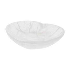 NKlaus Selenite Heart Bowl 12.5 x 15 cm - Spiritual Decorative Bowl for Crystal Cleansing, Ideal for Meditation, Rituals, Jewellery & Energetic Applications 16591