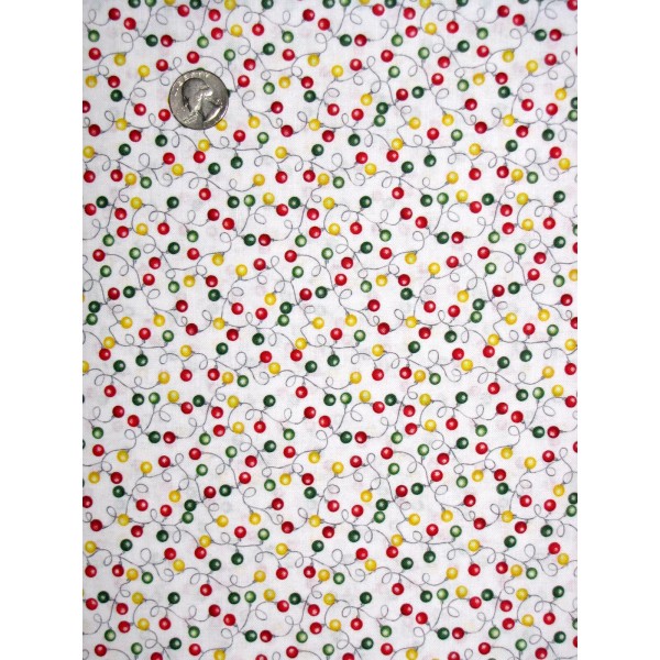 Studio E Merry Town Christmas Fabric Holiday Light Strings White