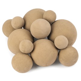 Stanbroil 12 Pack Ceramic Balls, Mixed 4 Sizes Fireplace Balls, Modern Accessory for Fire Pit, Fire Bowl, and Fireplace, Beige