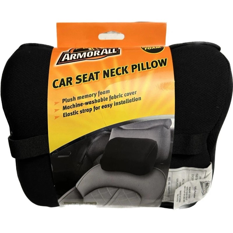 ARMOR ALL Car Seat Black NECK PILLOW Rest Support Cushion
