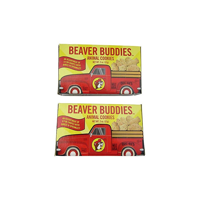Buc-ee's Beaver Buddies Animal Crackers Cookies, Two Boxes (2 Oz