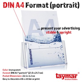 taymar Flyer Stand Leaflet Holder DIN Long