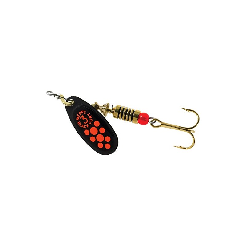 Mepps Lure, Red Black Fury, 0.07 oz (2 g), Small