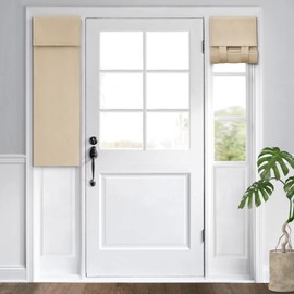 HOMEIDEAS Side Door Window Curtains, Front Door Curtains for Small Window, Privacy Door Shades for Sidelight Curtains, Thermal Insulated Door Side Window Covering, Beige, 1 Panel, W12 X L40