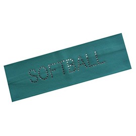 Funny Girl Designs SOFTBALL Headband Rhinestone Cotton Stretch Headband for Girls, Teens and Adults Great Team Gift! (Dark Aqua)