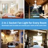 Gencokok Socket Fan Light with Remote, 17.7 in Ceiling Fans