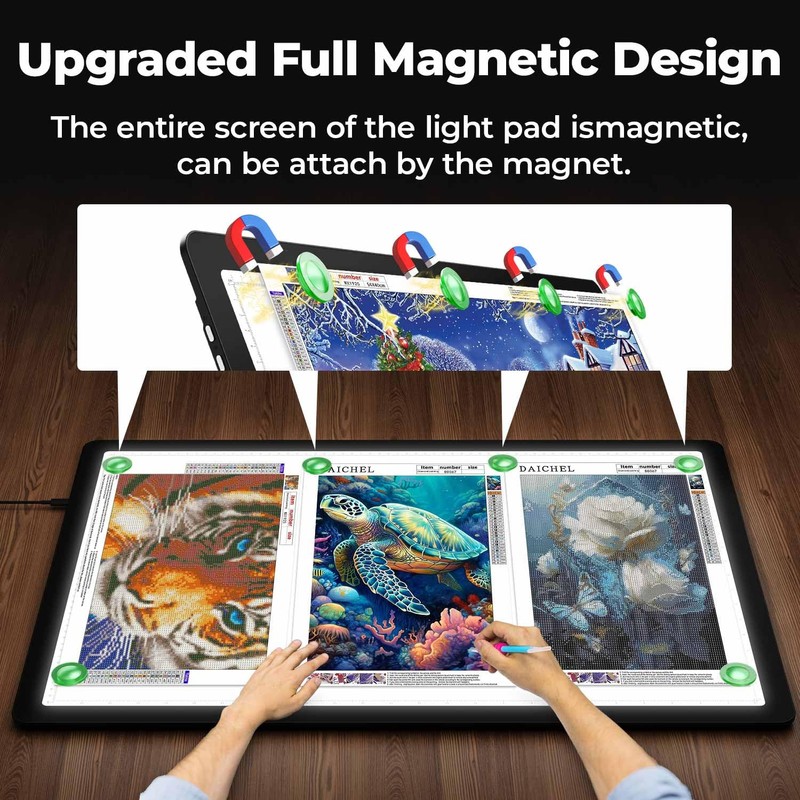 A2 Light Pad (25.2" x 18.4"), Large Magnetic Bright Light