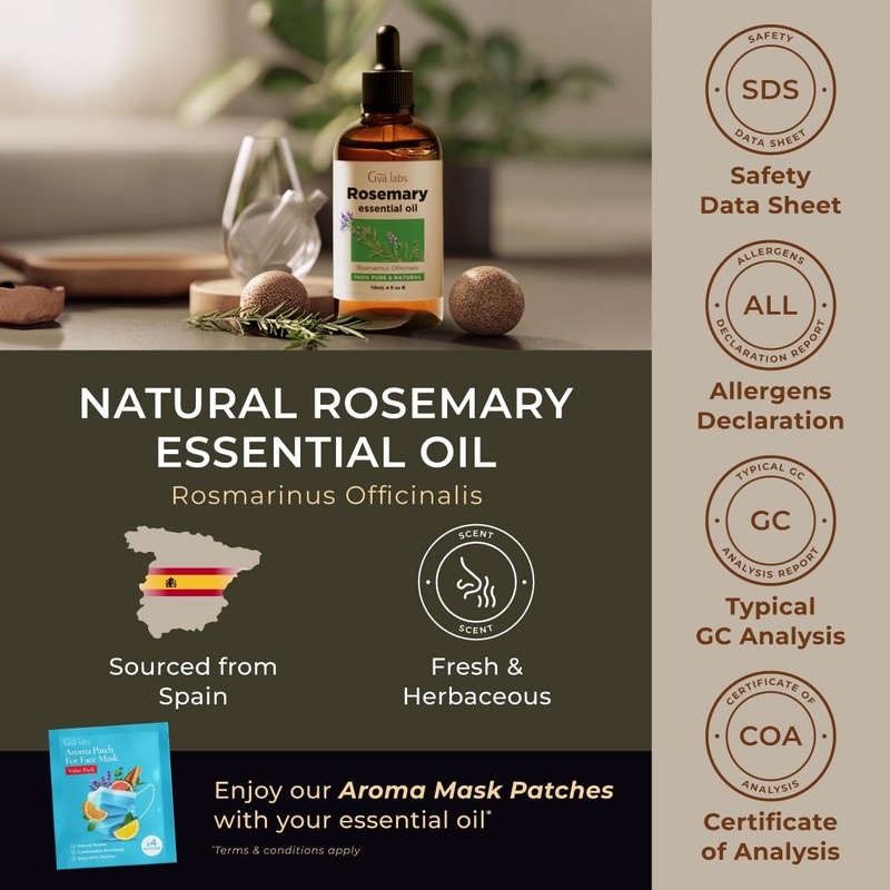 Gya Labs Rosemary Oil for Hair (4 fl oz) &