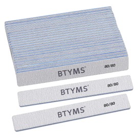 25 limas de uñas rectangulares de grano 80 para uñas acrílicas, limas de búfer reutilizables de doble cara para uñas