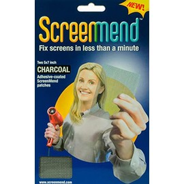 Screenmend Charcoal Fiberglass Screen Repair Patch 5 in. W x 7 in. L 2 pk