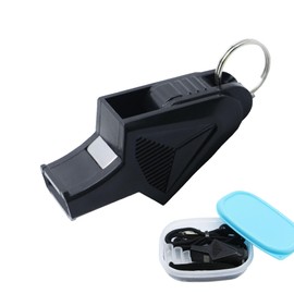 UGpine Whistle, Coaches Whistle with Lanyard, Loud Crisp Sound, Teacher, Referee Whistle for Sports, Basketball and Football, Lifeguard Whistle for Emergency (Black)