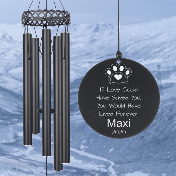 Wind Chime for Loss of Pet Cat Dog, Sympathy Loss