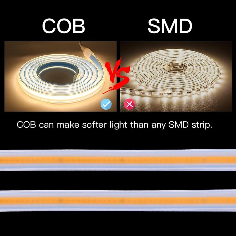 pcningled AC 110V 120V COB LED Strip Lights with US