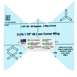 CLPA 1 7/8" Right Angle Corner Wing Master: Ultimate Pipefitter and Welding Tool, Precision Pipe Corner Template & Cutting Guide for Cutting Ninty Degree Corners Two Way, Three Way and Four Way