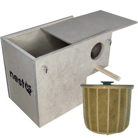 Gould 20cm (L) x 13cm x 13cm (Base) x 16 (H) Wooden Nest for Exotic Diamonds with Splash Material and Fountain Pen, Goat Hair, Mandarins, Bibs, Tri-Colour, Isabethita from Japan