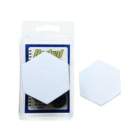 Value Pack of 15 - Dry Erase - Reusable - Blank 2" Hexagon Hex Board Game Chits Tiles Counters Markers DIY D&D