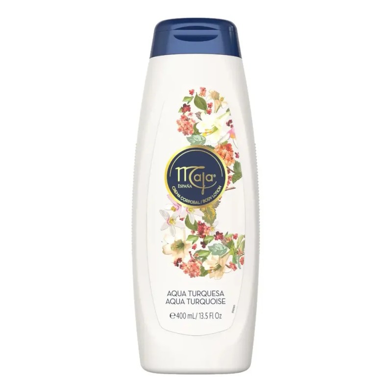 Maja Aqua Turquesa Crema Líquida Perfumada, Hidratación Suave, 400 ml