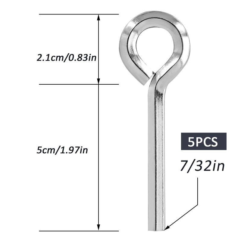 Litoexpe 5 Pcs 7/32 Inch Hex Dogging Key with Loop