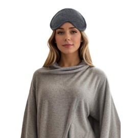 Prettystern 100% Cashmere 2-Ply Eye Sleep Mask Night Mask Soft Skin Friendly Eye Mask Women Men Unisex – Dark Grey Anthracite