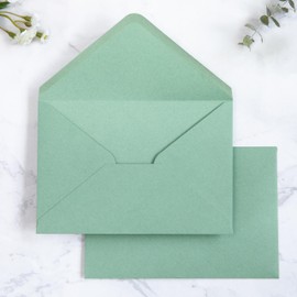 PONATIA 50 Pack A4 Envelopes, 4 1/4 x 6 1/8 Inches Light Sage Green Envelopes Perfect for Christmas Gift Cards Envelopes, Wedding Details Cards, Thank You Cards and any 4x6" Inner Sheets
