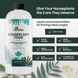 16oz Houseplant Fertilizer, All Purpose Indoor Plant Food - Makes 87+ Gallons, Plant Food for Houseplants - Fiddle Leaf Fig Tree, Pothos & More, 6-2-4 NPK, Concentrated Fertilizer for Indoor Plants
