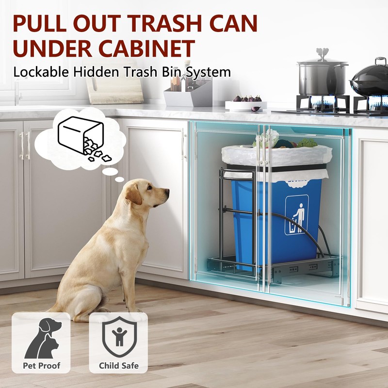 ANASTA Under Sink Trash Can Pull Out Trash Hidden for
