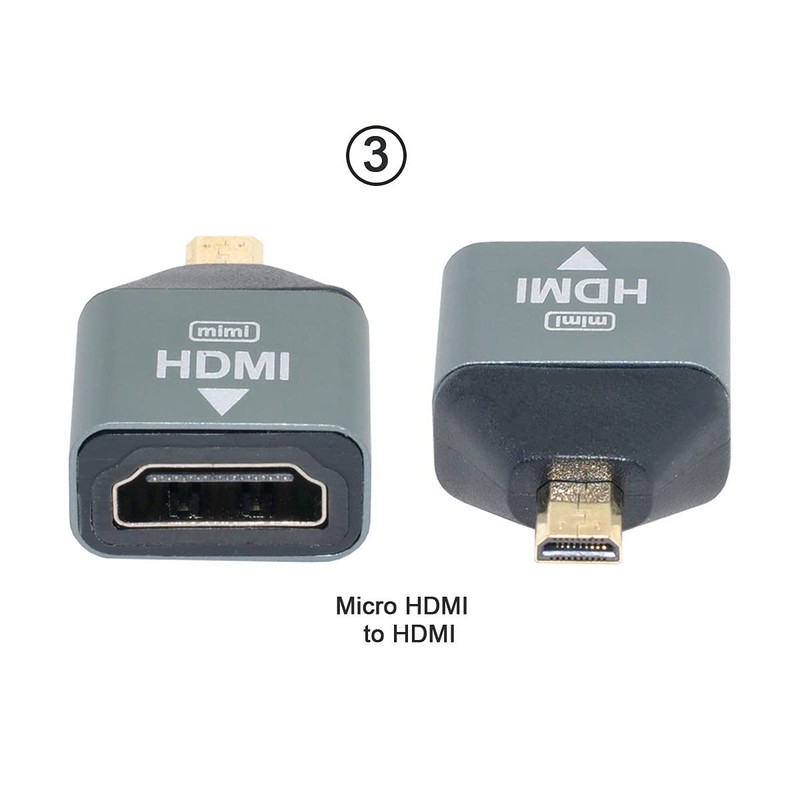 cablecc 3 Stück/Set Micro & Mini HDMI auf HDMI-kompatible 1.4
