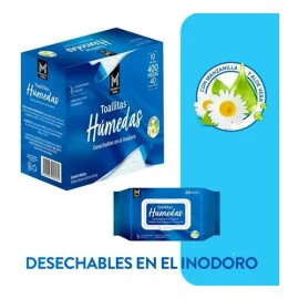 Toallitas Húmedas Desechables En El Inodoro Caja Con 400 Pz
