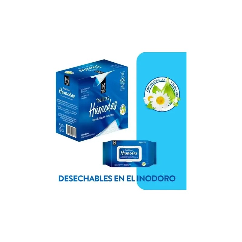 Toallitas Húmedas Desechables En El Inodoro Caja Con 400 Pz