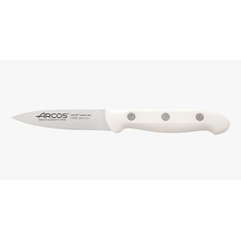 Arcos Coltello per Sbucciare in Acciaio Inossidabile Nitrum, Manico Ergonomico in Polipropilene, Ideale per Frutta e Verdura, Lama da 80 mm, Bianco, Serie Artika