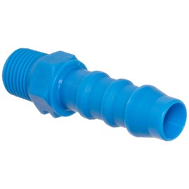 Tefen Nylon 66 Hose Fitting, Adapter, Blue, 12 mm Hose ID x 1/2" BSPT Male (Pack of 10)