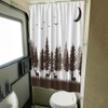 Careyoungs RV Shower Curtains Forest Mountain Happy Camper, Fabric RV