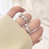 Harry and Henry 3Pcs Bow Rings for Women Silver Ribbon