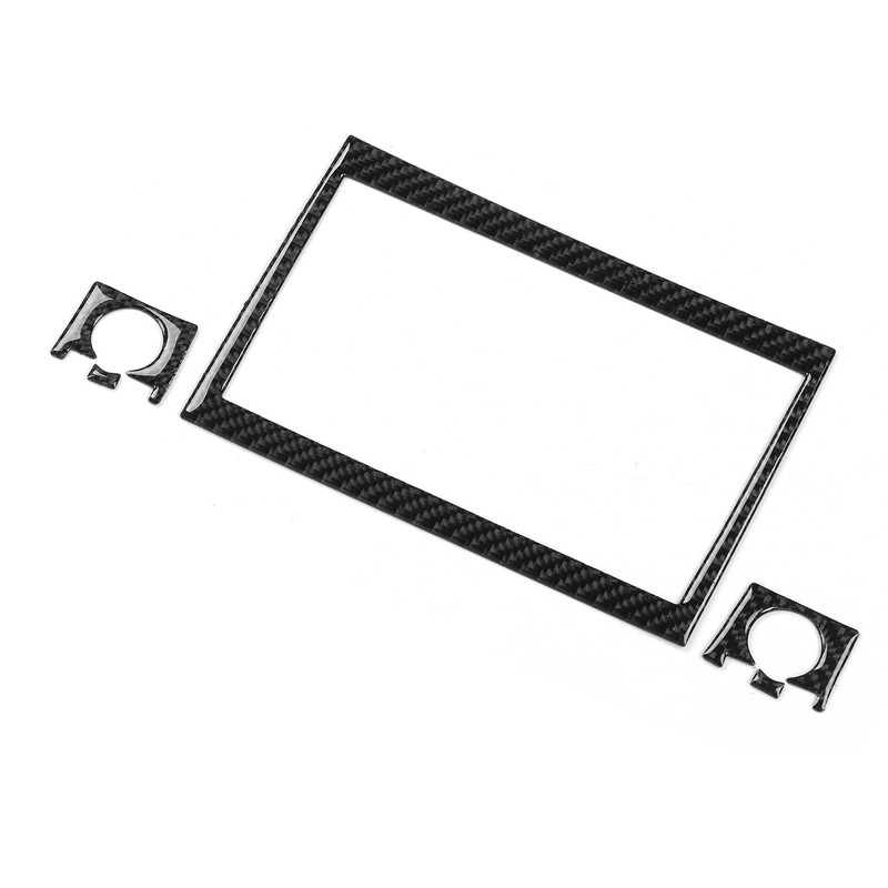 5pcs CD Radio Navigation Panel Trim Frame Carbon Fiber Sticker
