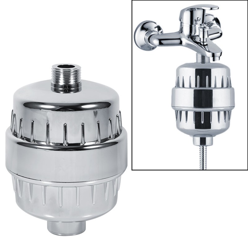 in line Bathroom Shower Filter Bathing Water Purifier Treatment Silt