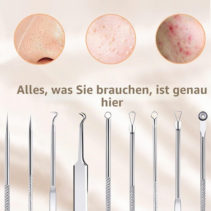 Blackhead Remover Set, High-Quality Stainless Steel Comedone Squeezer, Acne, Whiteheads,
