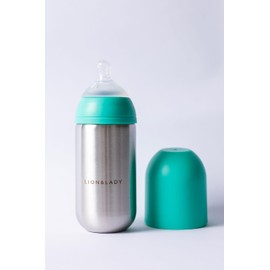 Lion & Lady 18/8 Stainless Steel Baby Bottle - 350ml (Mint)