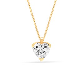Charmsy 925 Sterling Silver 18K Gold-Plated CZ Pendant Necklace for Women Teen