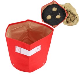 Topyond 7 Gallon Red Grow Bags - Ideal for DIY Potato Growing and Planting Vegetables - Compact and Practical for Small Spaces