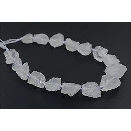 Natural White Clear Quartz Crystal Nugget Raw Graduated Beads Strand 2mm Hole Drilled