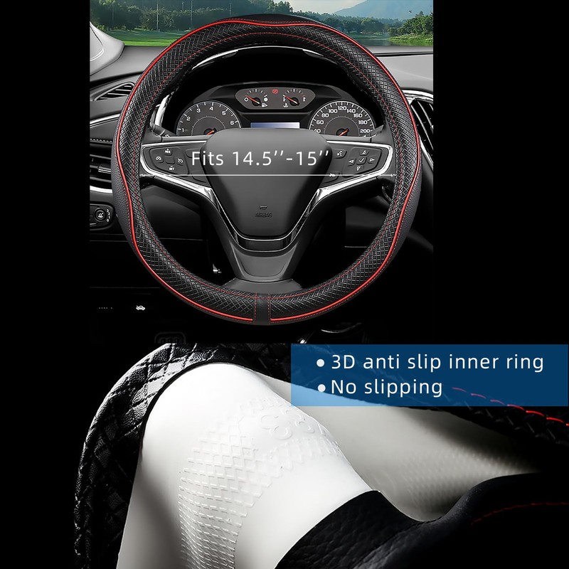 CACAWIZ - Funda de volante para Chevy, compatible con Silverado,