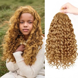 Gogo Curl Crochet Hair 12 Inch 7 Packs Pre looped Water Wave Crochet Hair Deep Twist Synthetic Braiding Hair for Women (27#, 12Inch)