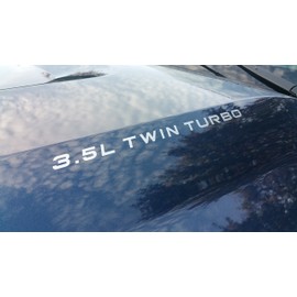 3.5L Twin Turbo Decal Ecoboost Hood Stickers Select Color: (Metallic Silver, 0.75" x 11.5")