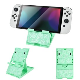 DLseego Stand Suitable for Switch 2/OLED/Lite, Angle Adjustable Holder Kickstand, Portable Foldable Non-Slip Non-Shake Kawaii Bracket with 4 Height Settings - White Leaves