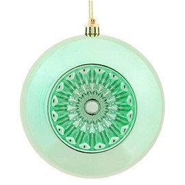 Vickerman 478196-4.75" Seafoam Shiny Star Brite Ball Christmas Tree Ornament (4 pack) (N175544D)