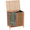 Bamboo Laundry Hamper with Lid, Removable Bag, Slatted Ventilation Design,