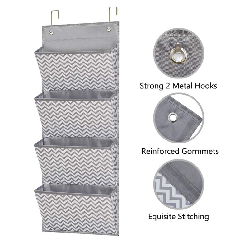 Eamay Wall Mount/Over Door File Hanging Storage Organizer - 4